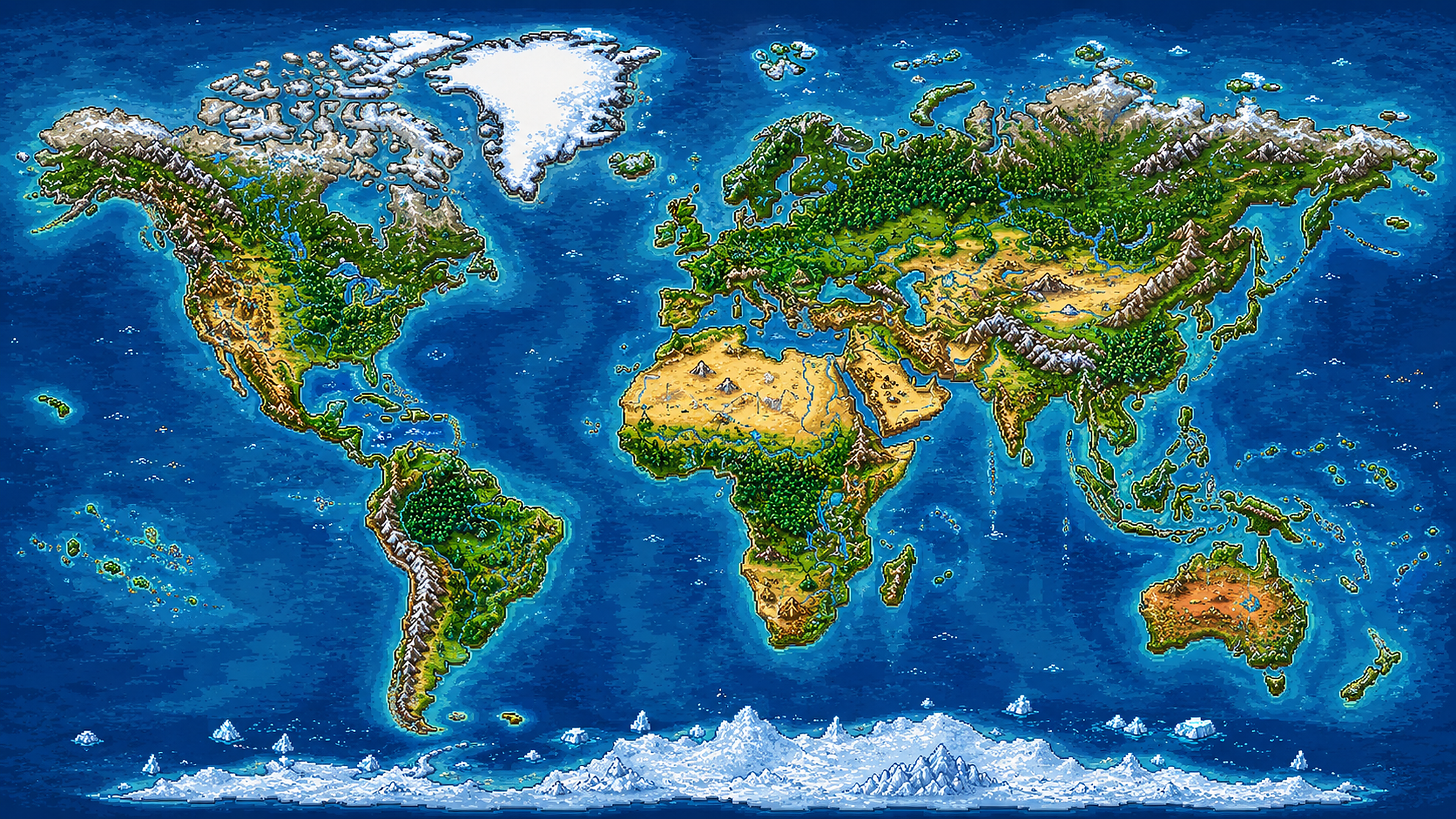 Mapa mundial pixel art live