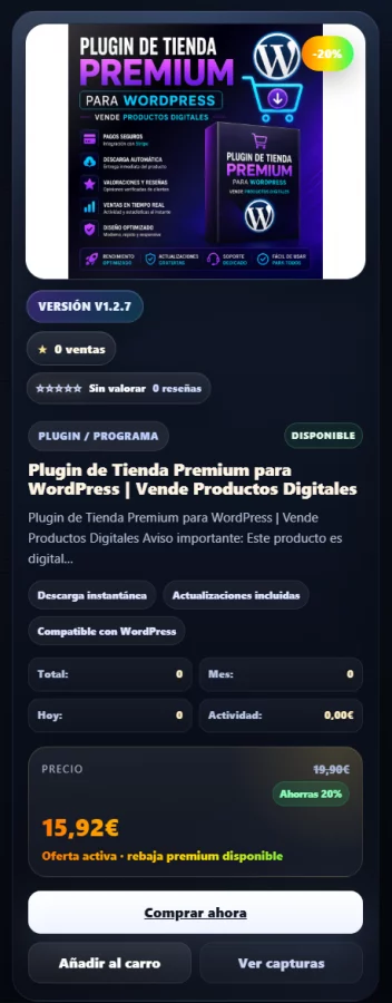 Plugin de Tienda Premium para WordPress | Vende Productos Digitales