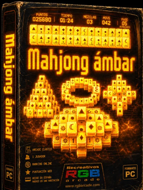 Mahjong Ámbar – Juego arcade de fichas con CRT, luces ámbar y ranking online